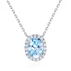 Aquamarine Diamond Necklace For Women Jewelry