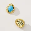 Brushed Turquoise Earrings For Women Jewelry - Image 3