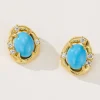 Brushed Turquoise Earrings For Women Jewelry - Image 4